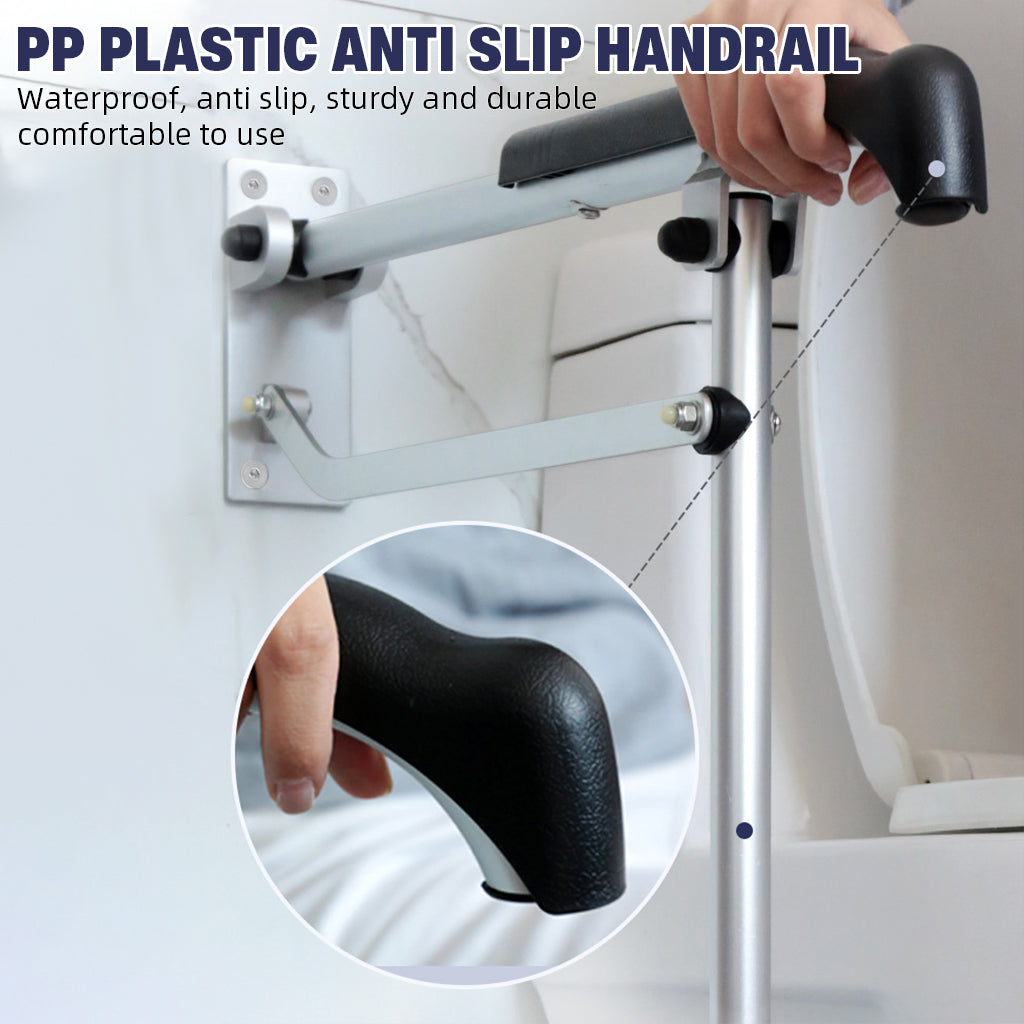 HANNEA Safety Grab Bar Toilet Handrail Folding Toilet Assistance Handle for Elders, 268lbs Loading Capacity Rugged Aluminum Alloy Toilet Handrail with Adjustable Height (Before Final Installation) HANNEA Safety Grab Bar Toilet Handrail Folding Toilet Assistance Handle for Elders, 268lbs Loading Capacity Rugged Aluminum Alloy Toilet Handrail with Adjustable Height (Before Final Installation)